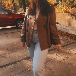 New York and Company Brown Leather Jacket